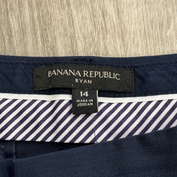 Banana Republic Ryan Pants Women Size 14 Navy Wool Blend Office Career Trousers - Picture 5 of 9